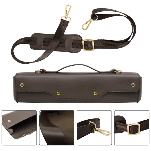 unbranded Durable Coffee Flute Carrying Bag Waterproof Material Protective Instrument Case