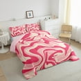 thumbnail image 3 of Feelyou Girly Pink Lines Bedding Comforter Set for Teens, Watercolor Twin Comforter Sets, Kawaii Cartoon Theme Reversible Bedding Set, Luxury Bedroom Decor, 2-Piece, 3 of 8