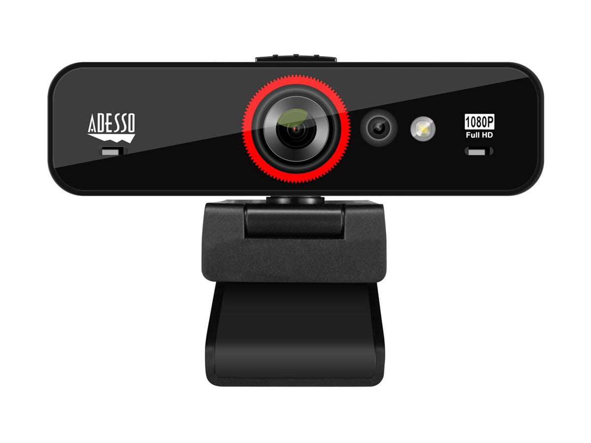 Adesso CyberTrack F1 – Webcam USB HD 1080p à mise au point fixe, certifiée Windows Hello