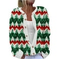 thumbnail image 1 of Pounoo Christmas Sweaters for Women Cute Knit Santa Jacket Funny Xmas Tree Print Open Front Button Down Long Sleeve Sweater Cardigans Fall Winter Coats Gift, 1 of 3
