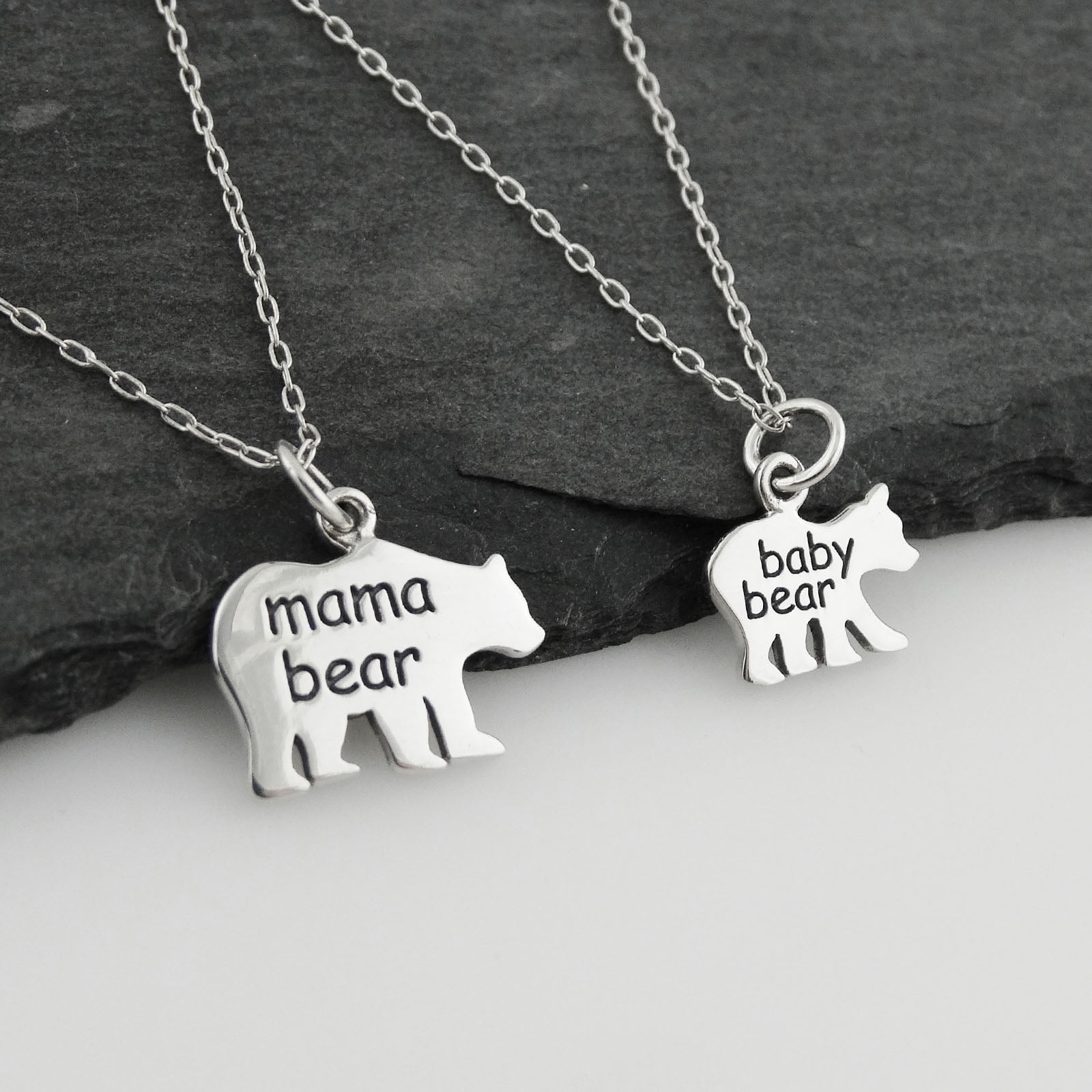mama and baby bear necklace