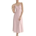 thumbnail image 2 of Womens Ice Silk Robes Nightgown Pajamas Spaghetti Strap V Neck Soft Robes Comfy Home Nightdress Pink S, 2 of 7