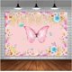 thumbnail image 4 of Butterfly Backdrop for Princess Girls Happy Birthday Party Banner Vinyl 5x3ft Fairy Butterflies Floral Photo Background Baby Kids Garden Tea Party Cak, 4 of 4