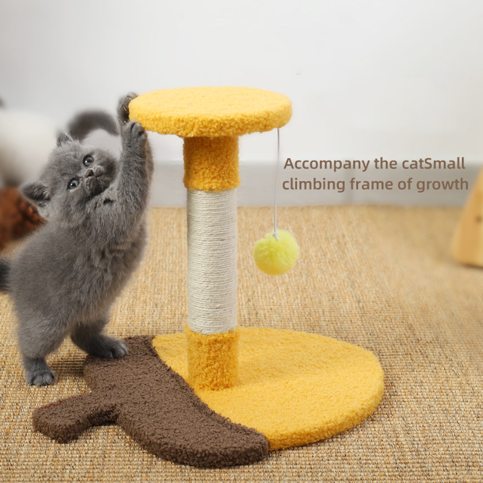 DOPI Cat Scratcher Tower Skin Friendly Relieve Boredom Natural Sisal Stable Kitten Scratching Post for Indoor