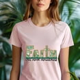 thumbnail image 5 of Faith Can Move Mountains Christian Floral Graphic T-Shirt, White, Size XL, 5 of 6