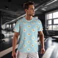 thumbnail image 3 of Wukai Daisies Flowers Print Men's Short-Sleeved Mesh T-Shirt,Quick-Dry Short Sleeve Workout T-Shirt-5X-Large, 3 of 8