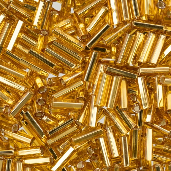 John Bead Czech Bugle Seed Beads 19g-Bugle #3 Topaz S/L