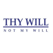 Angle View: Thy Will Not My Will Vinyl Quote - Medium - Royal Blue