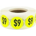 thumbnail image 4 of $1 Fluorescent Yellow Pricing Sale Circle Stickers, 0.75 Inches Round, 500 Labels on a Roll, 4 of 10