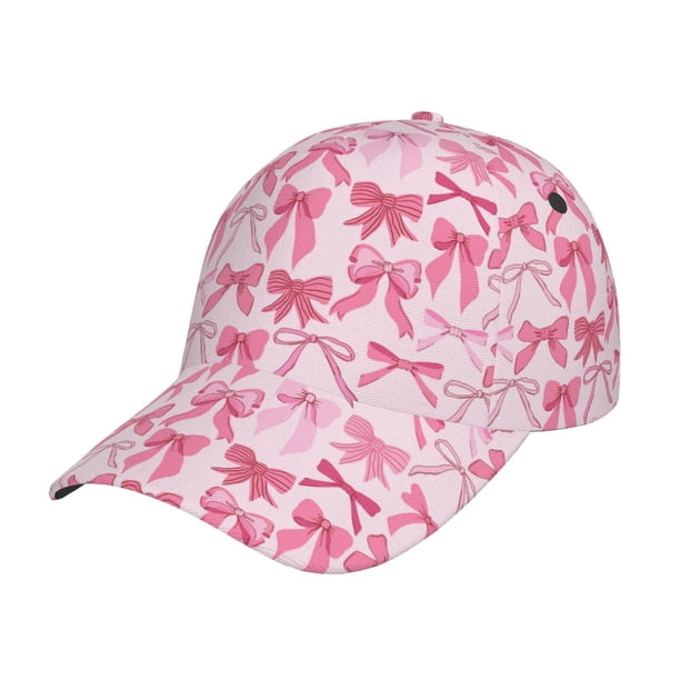 Fotbe Pink bows Gorro Clásico de Béisbol, Gorra Ajustable con Broche Snapback, Gorro de Exterior de Algodón Suave