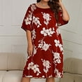 thumbnail image 1 of SHIXIAOO Pyjamas pour Femmes Grande Taille Mi-Longues Robes à Enfiler Imprimées Vêtements d'Intérieur d'Été pour Femmes Robes Grande Taille Longues Robes Gothiques, 1 of 3