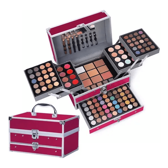 Kit De Maquillaje Paleta Rosa Malubero maletín de maquillaje