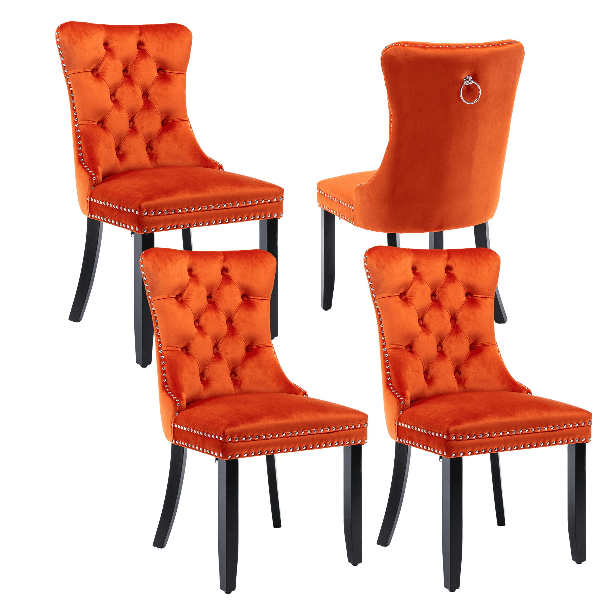 Elegant Button Tufted Dining Chairs, Highend Velvet Upholstered Dining