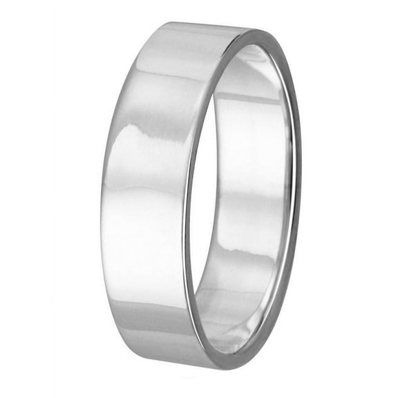 High Polished Sterling Silver 4MM Plain Flat Wedding Band Ring Size 12