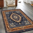 thumbnail image 3 of Blue Burnt Orange Boho Area Rug 4x6 Washable Rug Non Slip Antique Southwestern Tribal Large Area Rug Indoor Floor Carpet for Entryway Bedroom Kitchen Living Room Home Office Dining Room Nursery, 3 of 8
