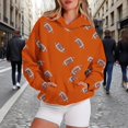 thumbnail image 2 of KALE Hoodies for Women Womens Football Sweatshirt Graphic Sweatshirts Fans Pullover Shirt With Pockets Y2K Tops Orange, 2 of 7