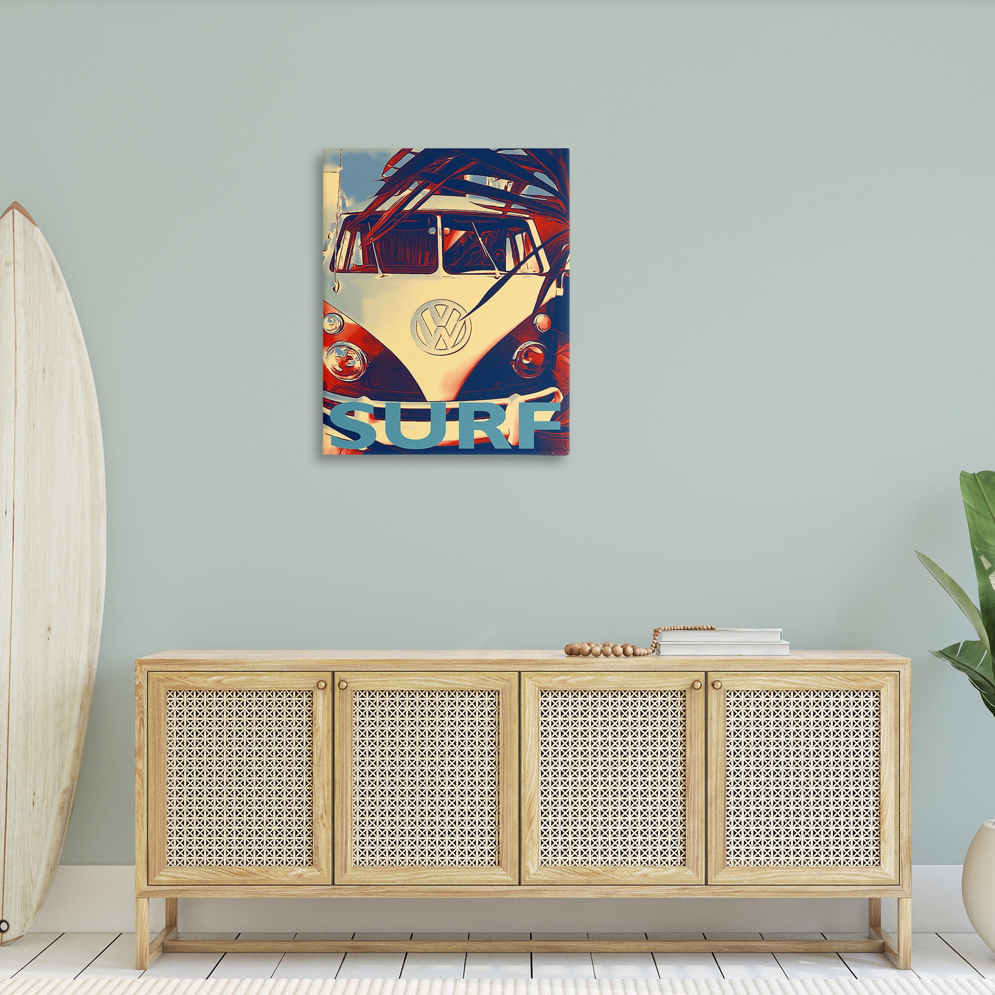 Stupell Industries Vintage Surf Van Transportation Painting Gallery Wrapped Canvas Art Print Wall Art, 30 x 40