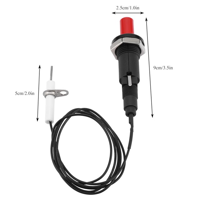 Encendedores Piezoeléctrico, Encendido por Chispa, Tipo de Encendedor de Botón Pulsador de Propano 1 Salida 2 con Cable de Resistencia de Electrodo para Parrilla, Camping, Chim Jardinería Fugacal no