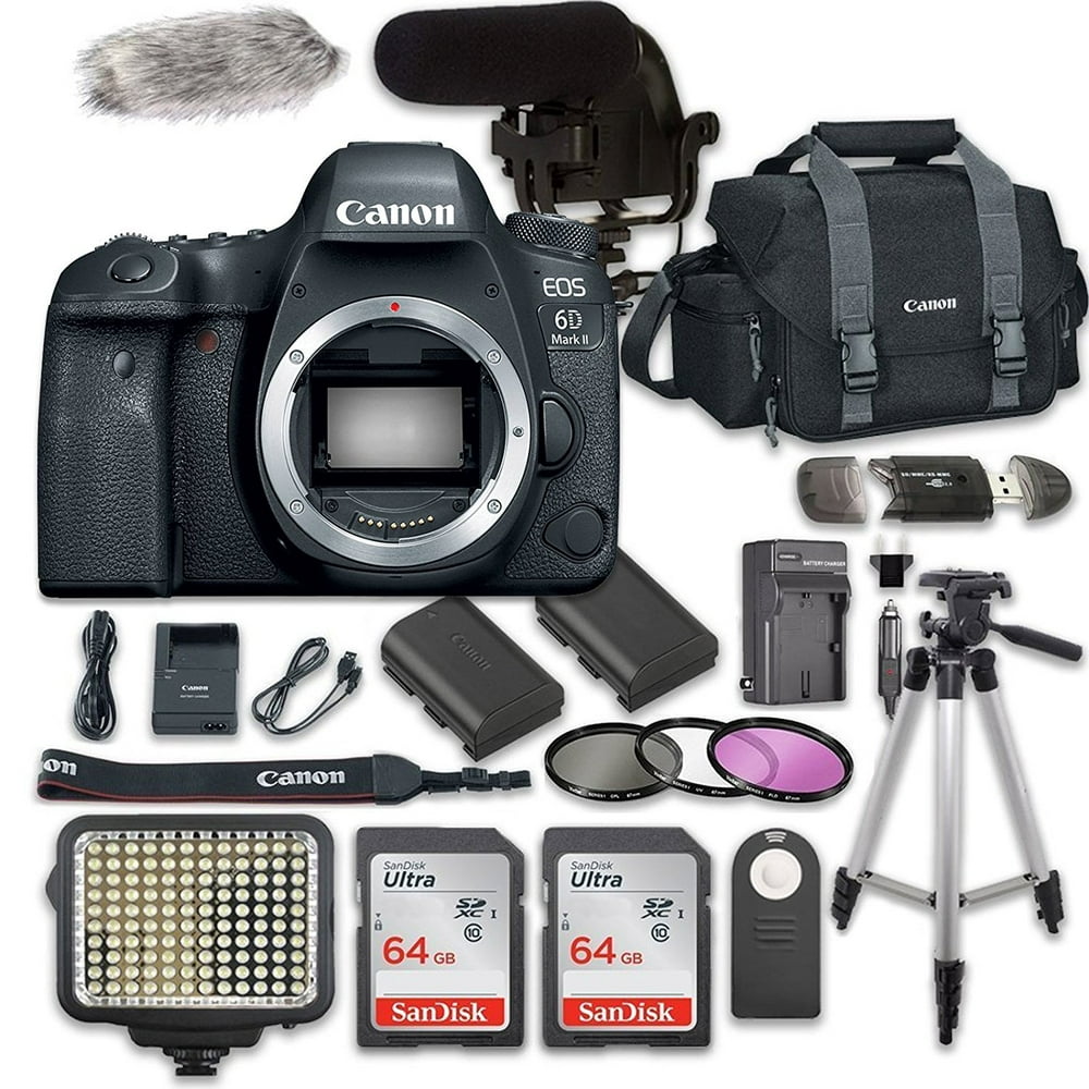 Canon EOS 6D Mark II Digital SLR Camera Bundle (Body Only) + Video