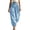 Light Blue, variant on Womens Scrub Pants Cotton Linen Capri Ladies' Casual Lace Waist Elastic Waist Pants with Pockets Coffee XL