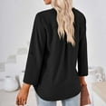 thumbnail image 7 of IROINNID Discount Polyester Long Sleeve T Shirt for Women Casual Solid Slot Neck Loose T-shirt Top,Black, 7 of 7