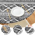 thumbnail image 4 of Black Geometric Triangle Diamond Pattern Round Fitted Tablecloth with Elastic Edge,Dining Table Cover Waterproof,Outdoor Round Tablecloth for Camping,Dining,Indoor and Outdoor, 4 of 7