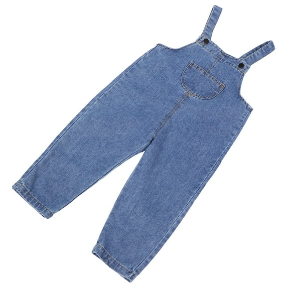 WEUVEB Baby Boys Denim Overalls Dark Blue Cotton 1Pcs Comfortable Wear For Daily Use