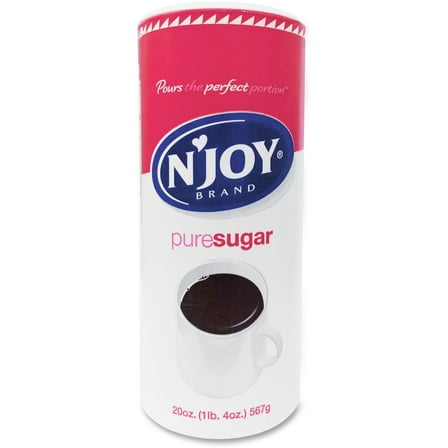 N Joy Pure Sugar, 20 oz Granulated Sugar in a Pourable Canister