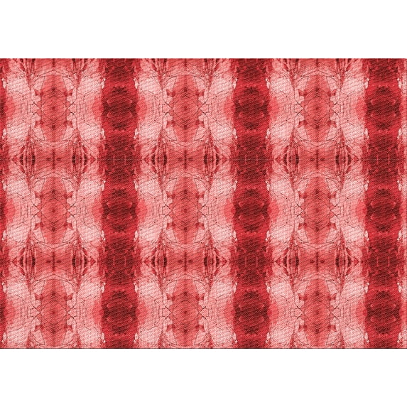 Ahgly Company Machine Washable Indoor Rectangle Transitional Red Area Rugs, 7' x 9'