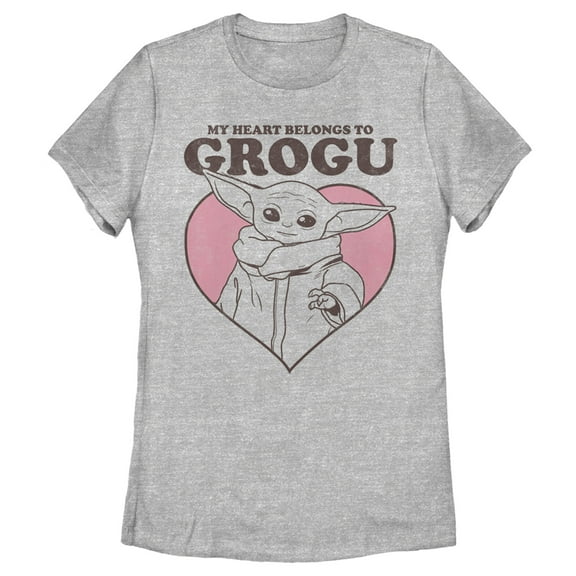 Women's Star Wars: The Mandalorian Valentine's Day The Child Belongs to Grogu Graphic Tee Athletic Heather X Large
