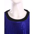 thumbnail image 5 of iixpin Women's Number Name Sequin Dress Shirt Short Sleeve Oversized T-Shirt Sweatshirt Blue One Size, 5 of 6