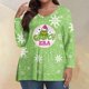 thumbnail image 2 of Camisetas navideñas del Grinch: pijamas a juego para mujer, tallas grandes, camisetas de manga larga con estampado y cuello en V, ropa informal, camisetas, pijamas navideños a juego para la familia,, 2 of 6