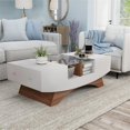 thumbnail image 2 of Bowery Hill 2-Drawer Modern Wood Storage Coffee Table in White, 2 of 8