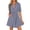 Dark Blue, variant on Womens Puff Short Sleeve Striped Mini Summer Dress Spring Casual V Neck Button Down A Line Short Work Shirt Dresses, L