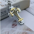 thumbnail image 2 of Emma Manor Retro Stainless Steel Cross Pendant Necklace For Men, 24", 2 of 6