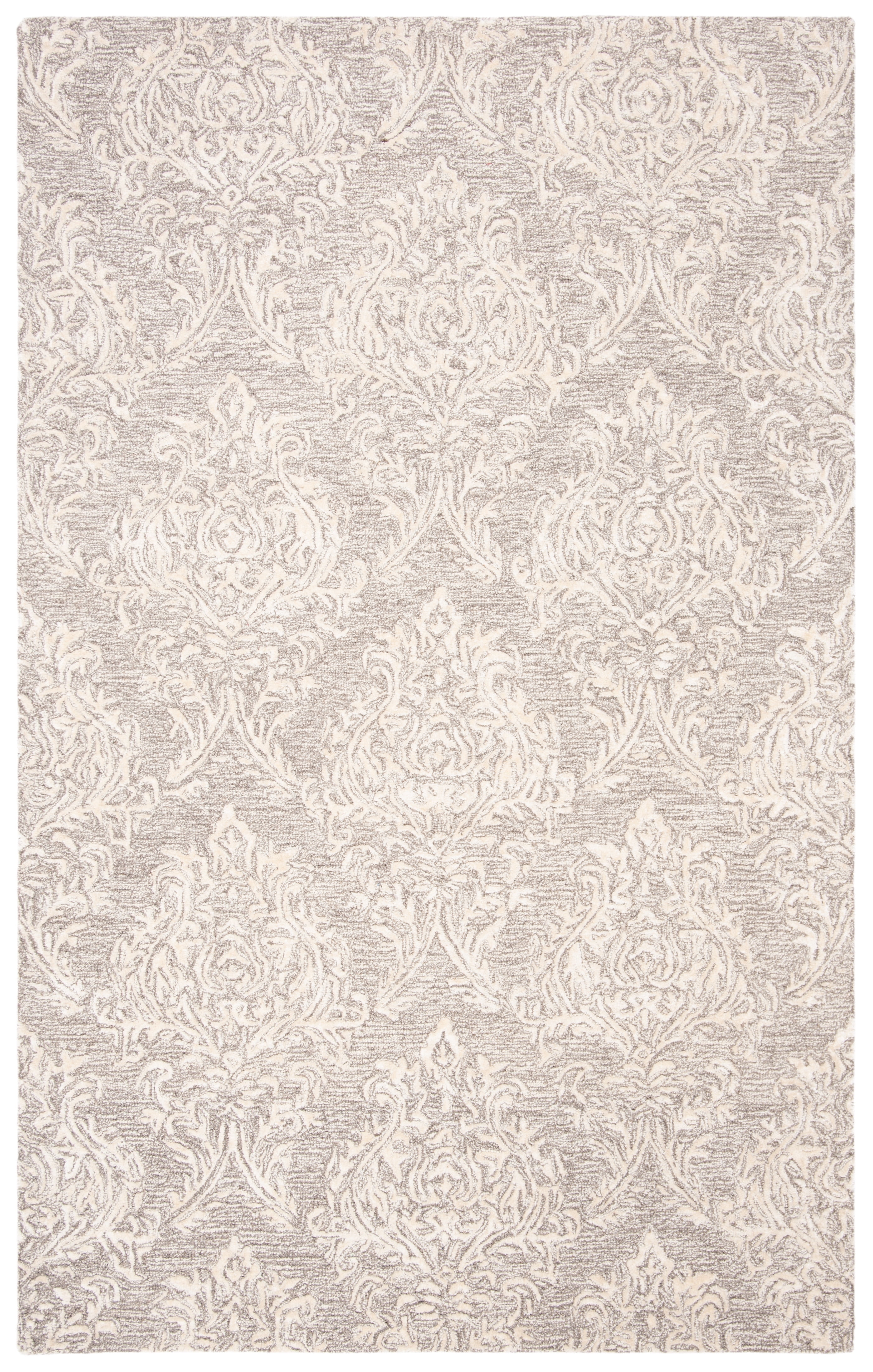 SAFAVIEH Glamour Tiana Damask Area Rug, Grey/Ivory, 5' x 8'