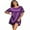 Bright Purple, variant on Silk Satin Sleep Shirts for Women Nightshirt Tshirt Night Gowns Short Sleeve Sleepwear Round Neck Shirt Dress With Chest Pocket