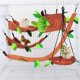 thumbnail image 1 of Juego de 5 piezas Hamaca para hámster Animal pequeño Colgante Cama cálida Casa Jaula Nido Accesorios Modelo de bosque Jaula Juguete Hoja Colgante Túnel y columpio Planeador de azúcar, 1 of 3
