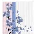 thumbnail image 2 of Ambesonne Japanese Shower Curtain, Romantic Sakura Blooms Art, 69"Wx75"L, Sea Blue, 2 of 4