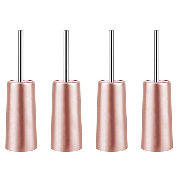4X Escobilla y Soporte para Inodoro de Acero Inoxidable - Juego de Escobillas Limpiadoras para Cuarto de Baño Inodoro ( Rosa)