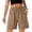#490-Khaki, variant on Cutuoiiu Women's Comfortable Cargo Shorts, Elastic Waist Loose Straight Leg Shorts with Pockets, Casual Summer Cotton Blend Shorts for Daily Wear and Travel