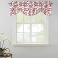thumbnail image 2 of Tie Up Valances for Windows, Red Boho Flower Adjustable Valance Curtains Window Treatment for Living Room/Bedroom, Vintage Paisley Farmhouse Pattern Rod Pocket Kitchen Curtains & Drapes 42x18 Inch, 2 of 9