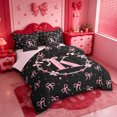 thumbnail image 2 of meiyoeat Pink Ribbon Bow 7 Pieces Full Size Bedding Sets,3D Monogrammed K Full Size Bed in a Bag For Girl,Pink Reversible, 2 of 7