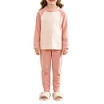 thumbnail image 2 of YunPes Unisex Kids Spring Fall Outfits Contrast Raglan Long Sleeve Pullovers & Pants Kids Soft Cozy Loungewear Set 2pcs, 2 of 6