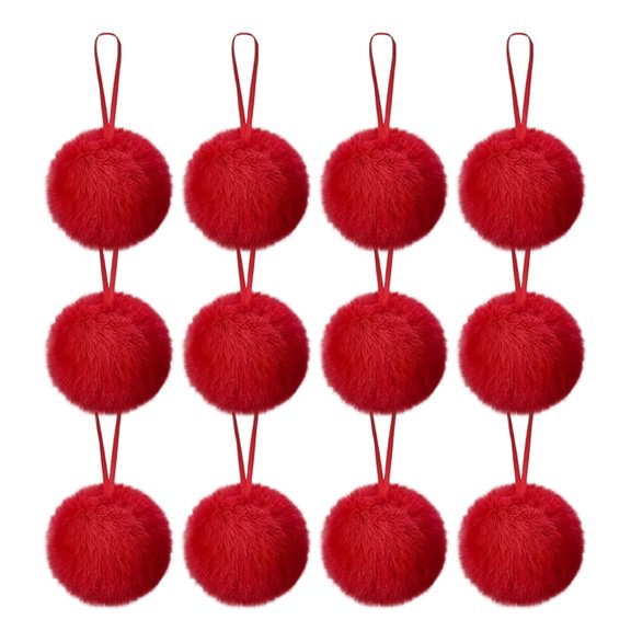 Leodye 12 PCS Christmas Ball Hanging Ornaments with Ropes, Cute Pendants for Xmas Tree Wreath Holiday Party Decor -2.36IN