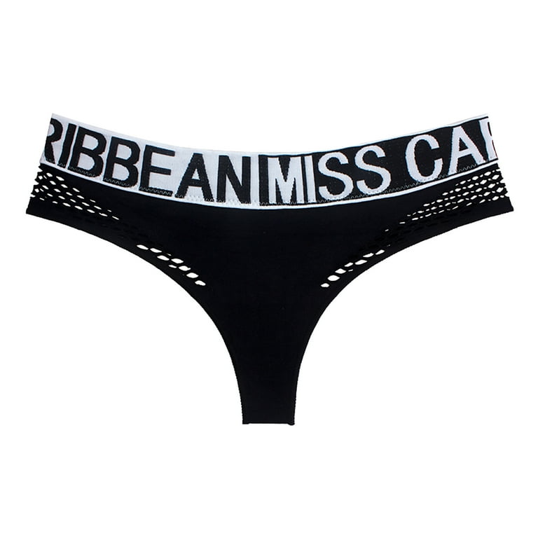 MRULIC intimates for women Cutout Thong Mesh Seamless Women's Underwear MXL Seamless  Sports LowRise Black + M 