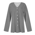 thumbnail image 5 of Cardigan for Women's Plus Size Casual Long Sleeve Fashion Casual Comfortable Solid Color Cardigan Top Blouse Party Up to 65% off, 5 of 5