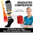thumbnail image 5 of 7 pares de calcetines de compresión médicos para mujeres y hombres, calcetines hasta la rodilla de soporte para correr, enfermeras, viajes, 7/8 pares, 5 of 5