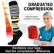 thumbnail image 5 of 7 pares de calcetines de compresión médicos para mujeres y hombres, calcetines hasta la rodilla de soporte para correr, enfermeras, viajes, 7/8 pares, 5 of 5