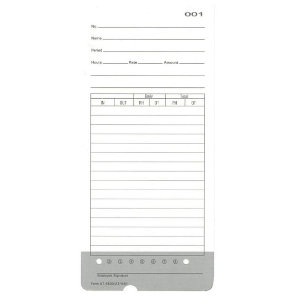 (600) Allied AT-4500 Time Cards Also Fits Acroprint ATR480 ATR481, 12-Packs of 50ea, Compatible by